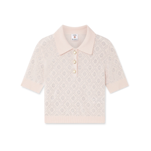 Crystal Monogram Knit Polo Shirt