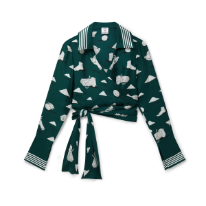 Metaphysical Long Sleeve Silk Wrap Shirt