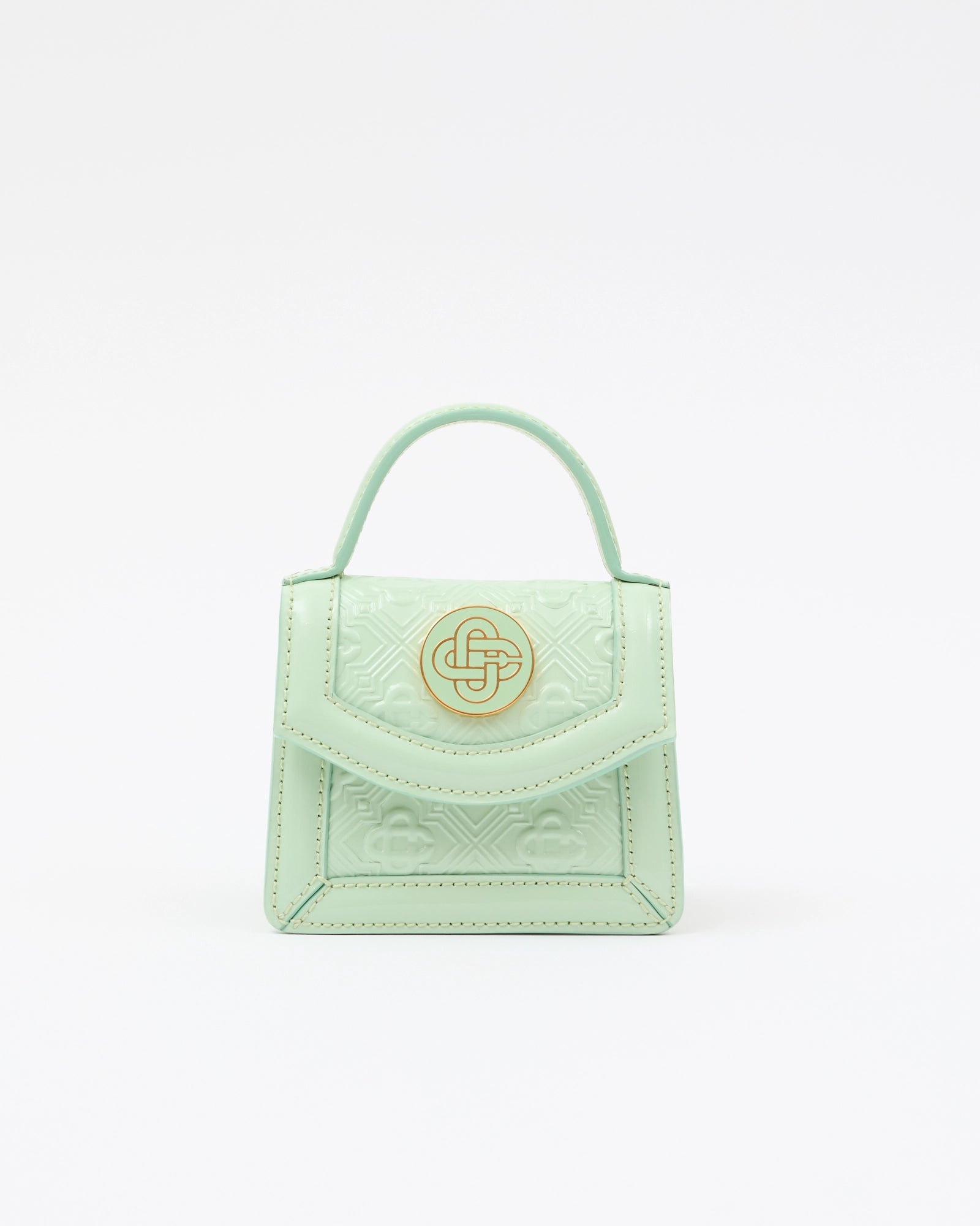 Mint Monogram Embossed Micro Jeanne Bag