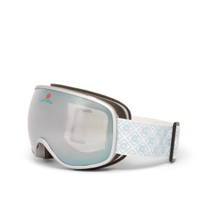 Silver & White Gradient Ski Goggles
