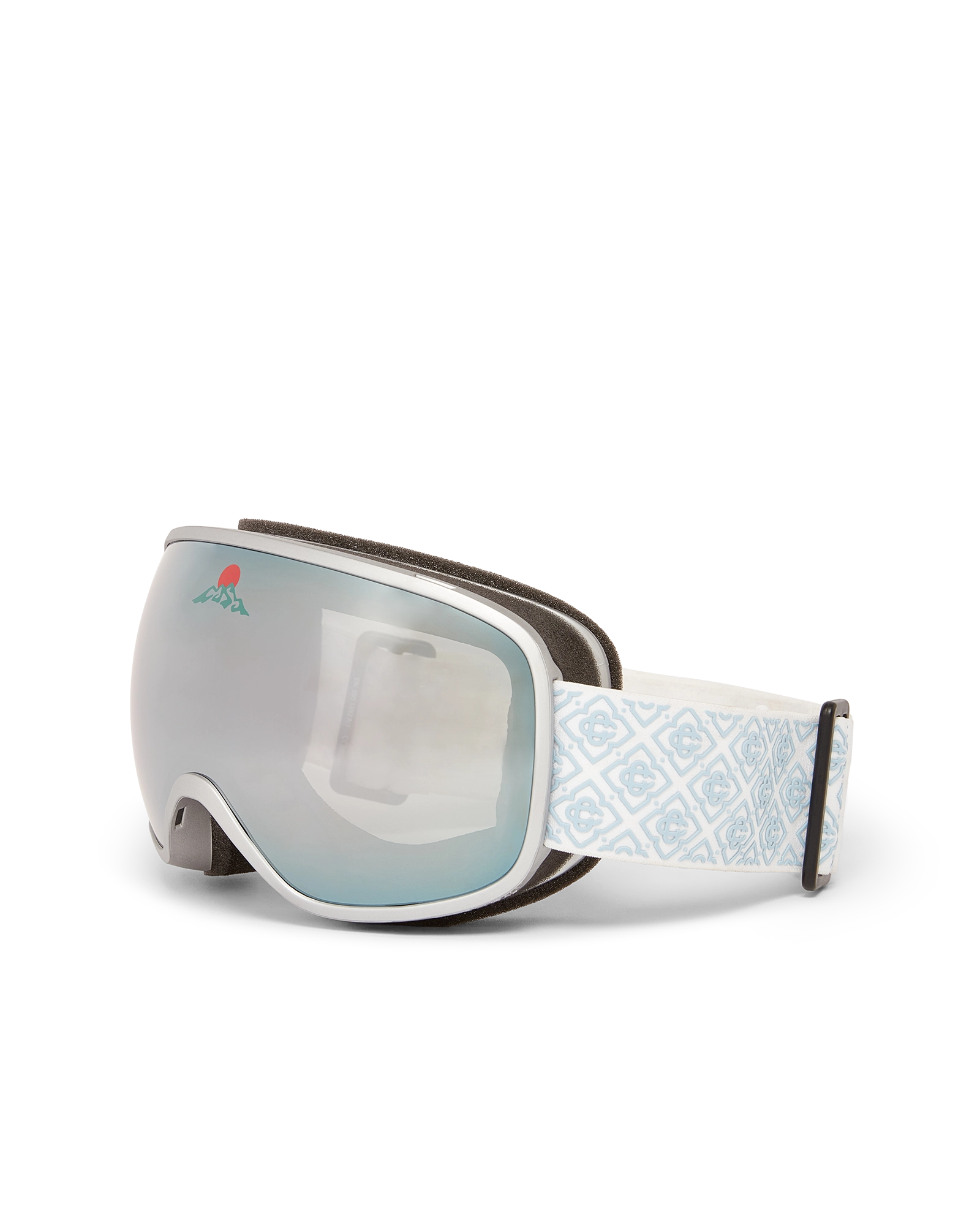 Silver & White Gradient Ski Goggles