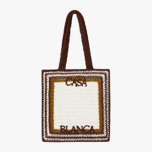 White & Brown Crochet Bag