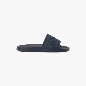 Men's Blue Logo Pool Slides