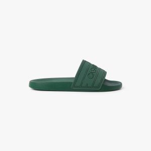 Men's Green Logo Pool Slides
