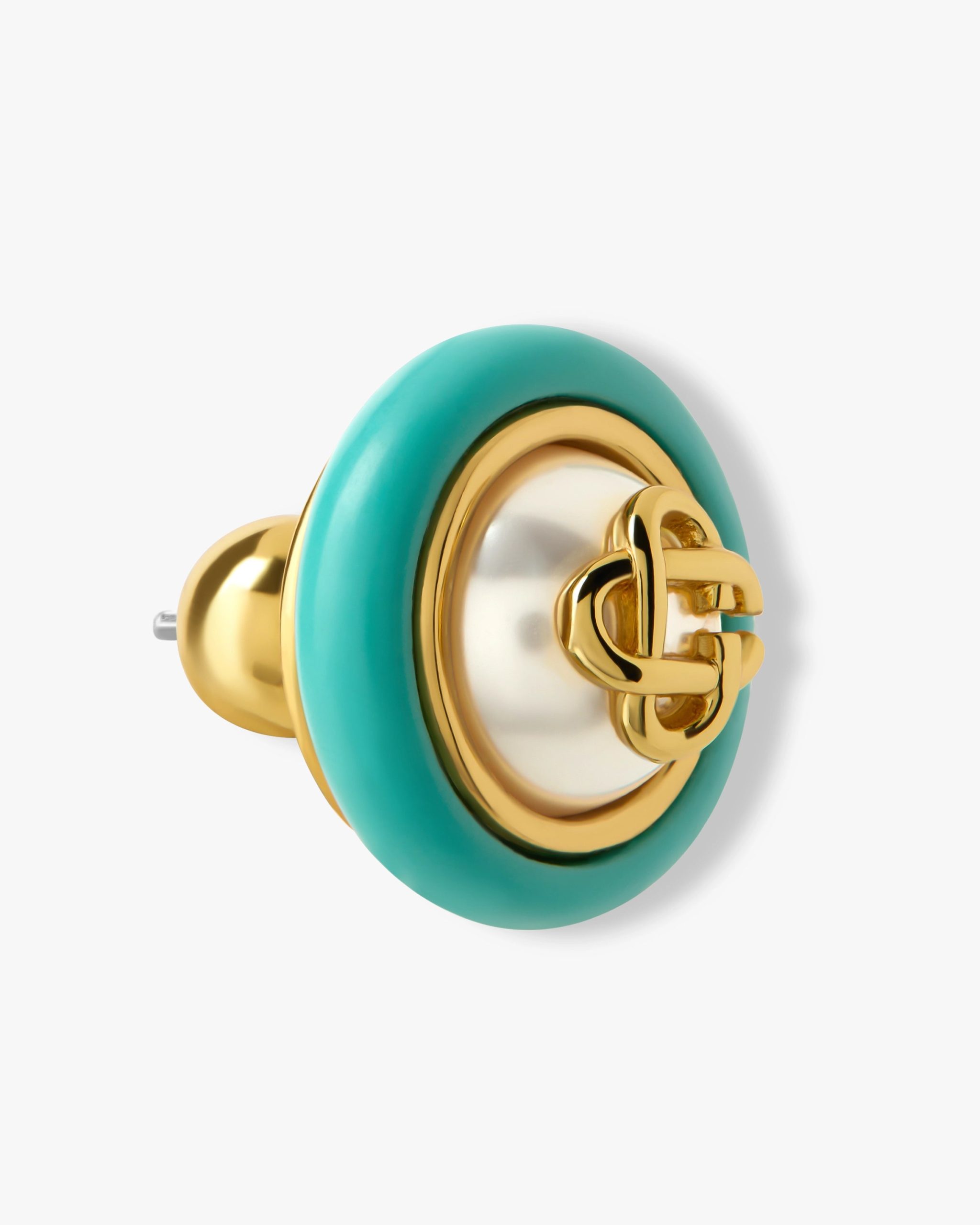 Gold & Turquoise Pearl Studs - Image 3