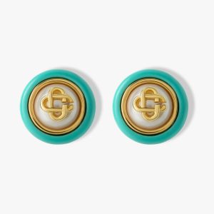 Gold & Turquoise Pearl Studs