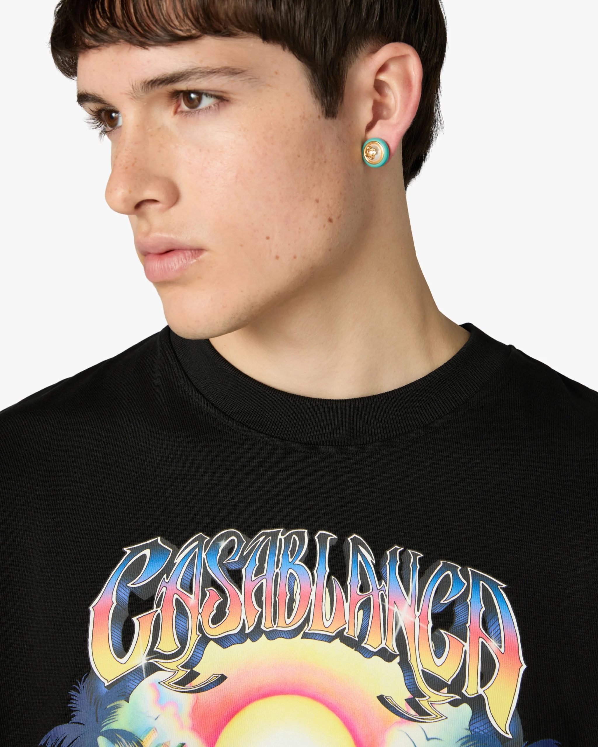 Gold & Turquoise Pearl Studs - Image 2