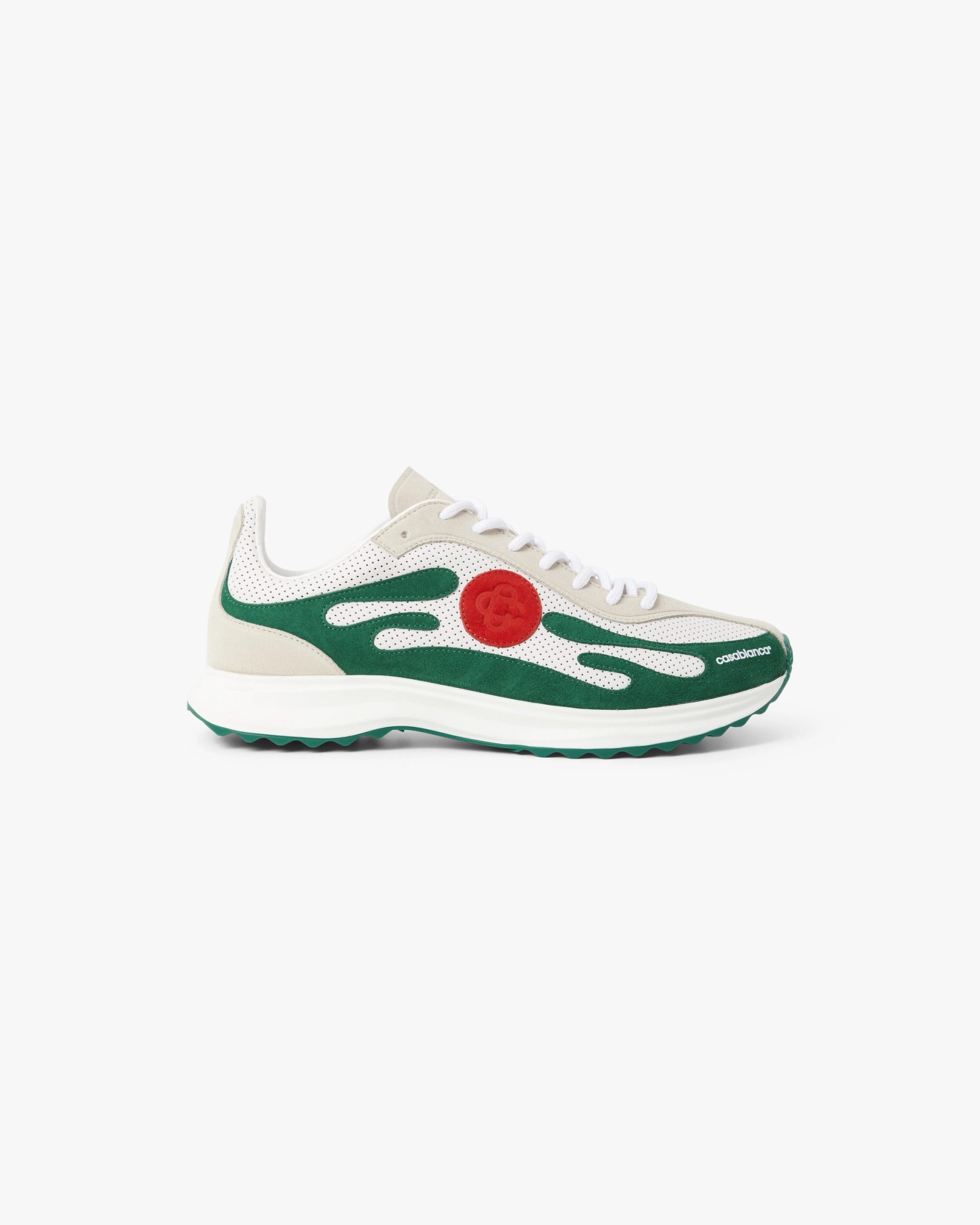 Men's White & Green Stade Sneaker