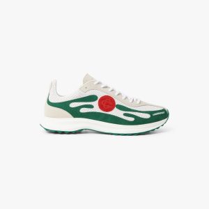 Women's White & Green Stade Sneaker