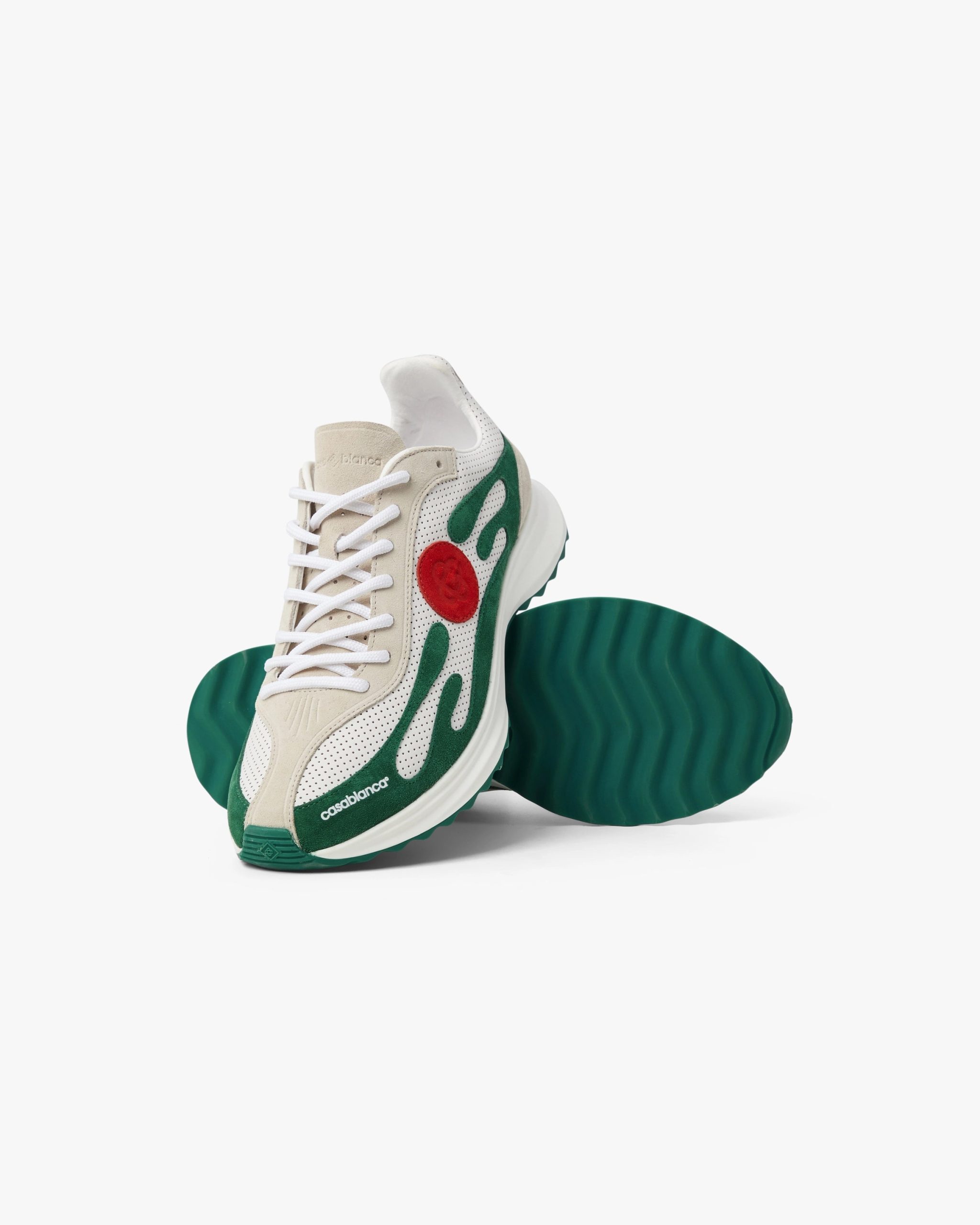 Men's White & Green Stade Sneaker - Image 4