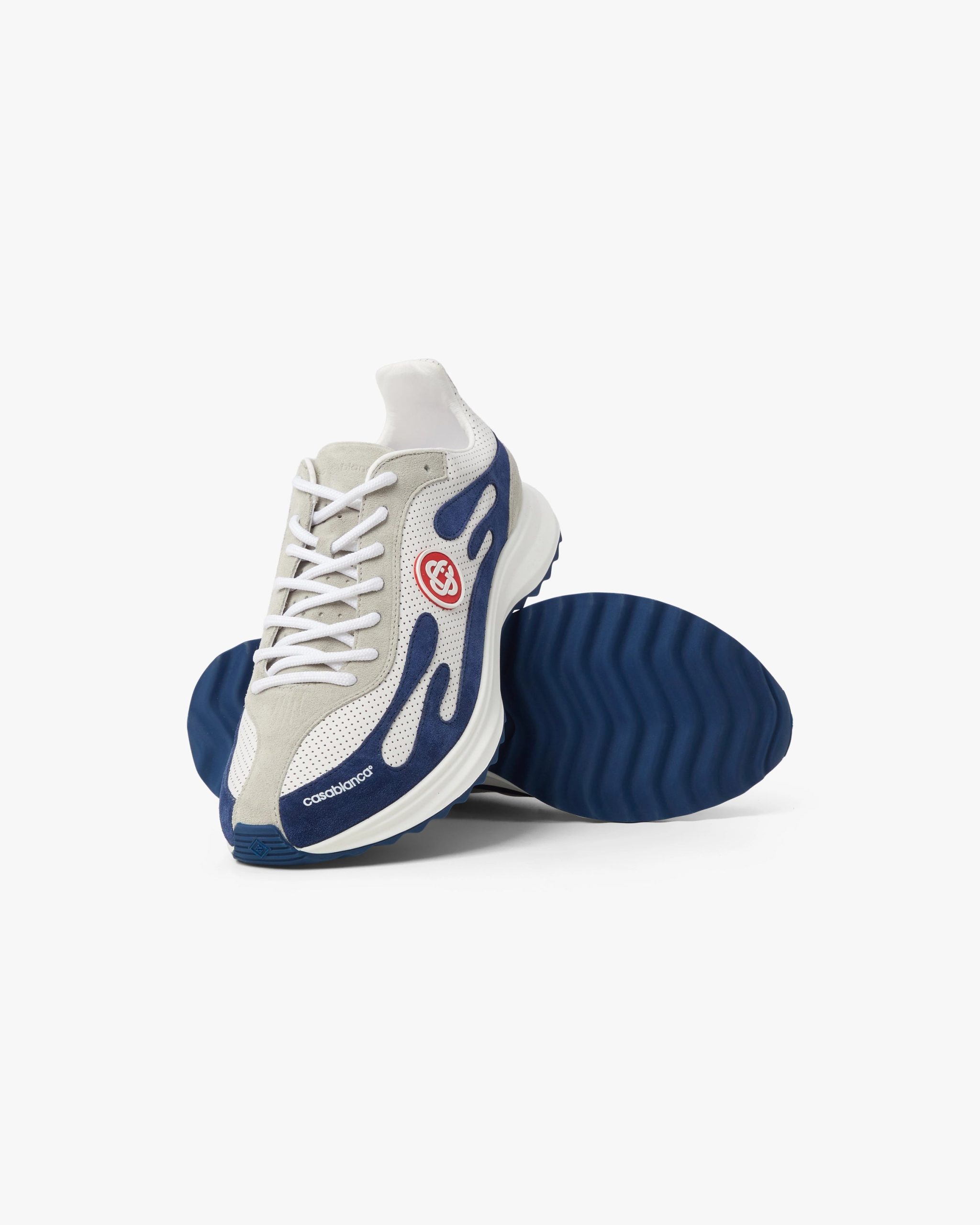 Women's White & Navy Stade Sneaker - Image 3