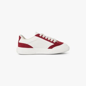 Men's White & Burgundy Del Mar Sneaker