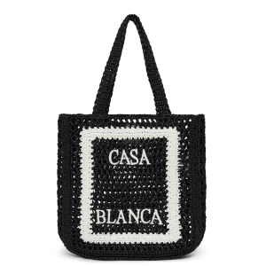 Black Raffia Tote
