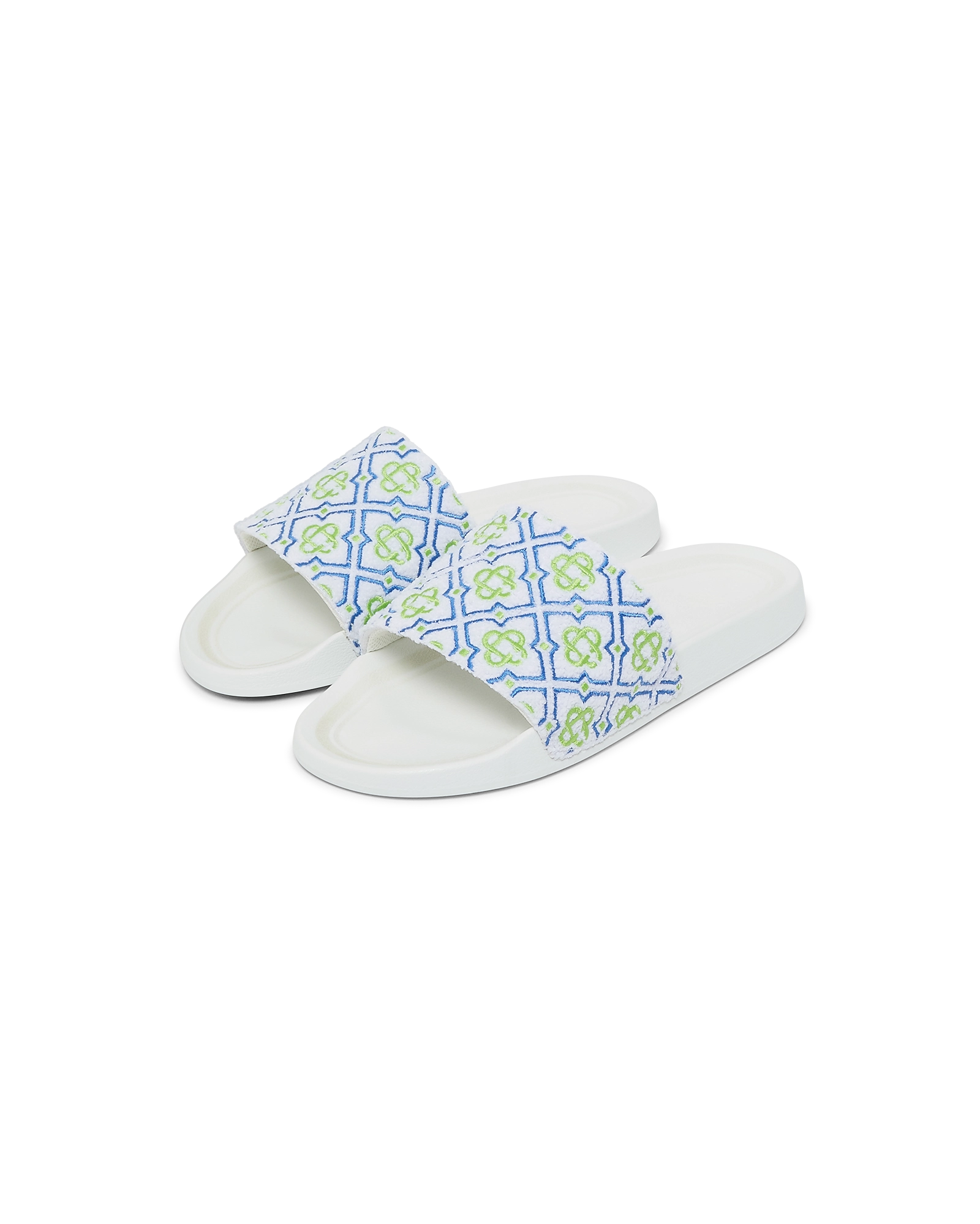 Men's White Monogram Pool Slides - Image 3