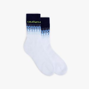 Blue Halftone Gradient Socks