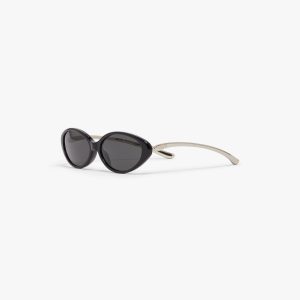 Black Oval Curve Sunglasses