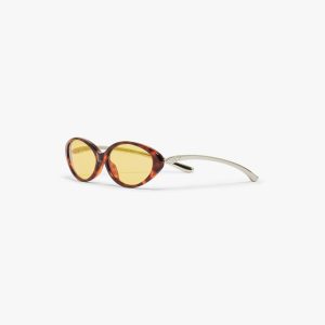 Yellow Oval Curve Sunglasses