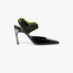 Black Leather Raver Pumps