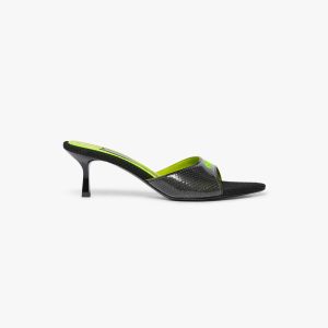 Black Heeled Mule Sandals