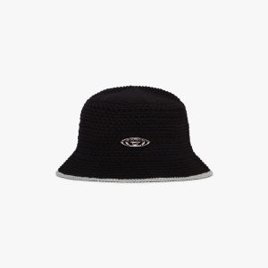 Black Warp Logo Crochet Hat