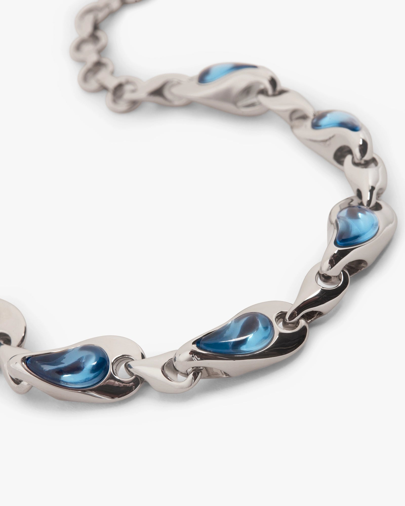 Silver & Blue Water Drop Brass Bracelet - Image 3