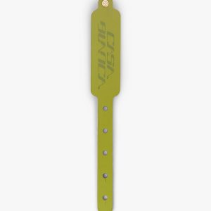 Green & Gold Leather Wristband