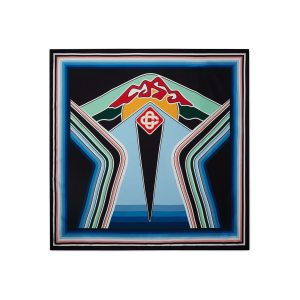 Graphic Mountain Large Silk Scarf