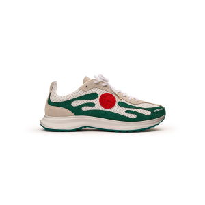 Women's White & Green Stade Sneaker