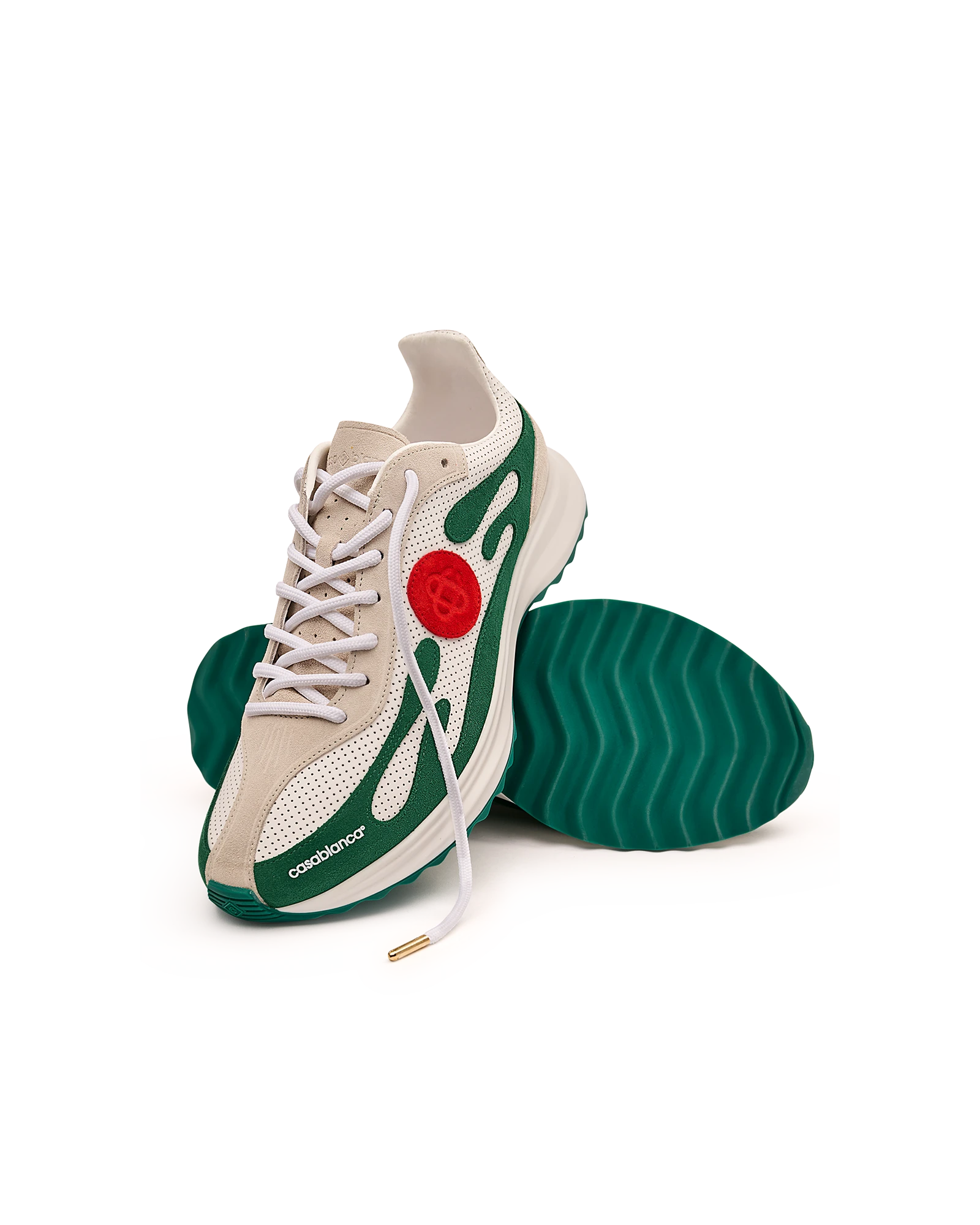 Men's White & Green Stade Sneaker - Image 2