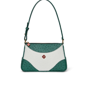 White & Green Jeanne Pochette Shoulder Bag