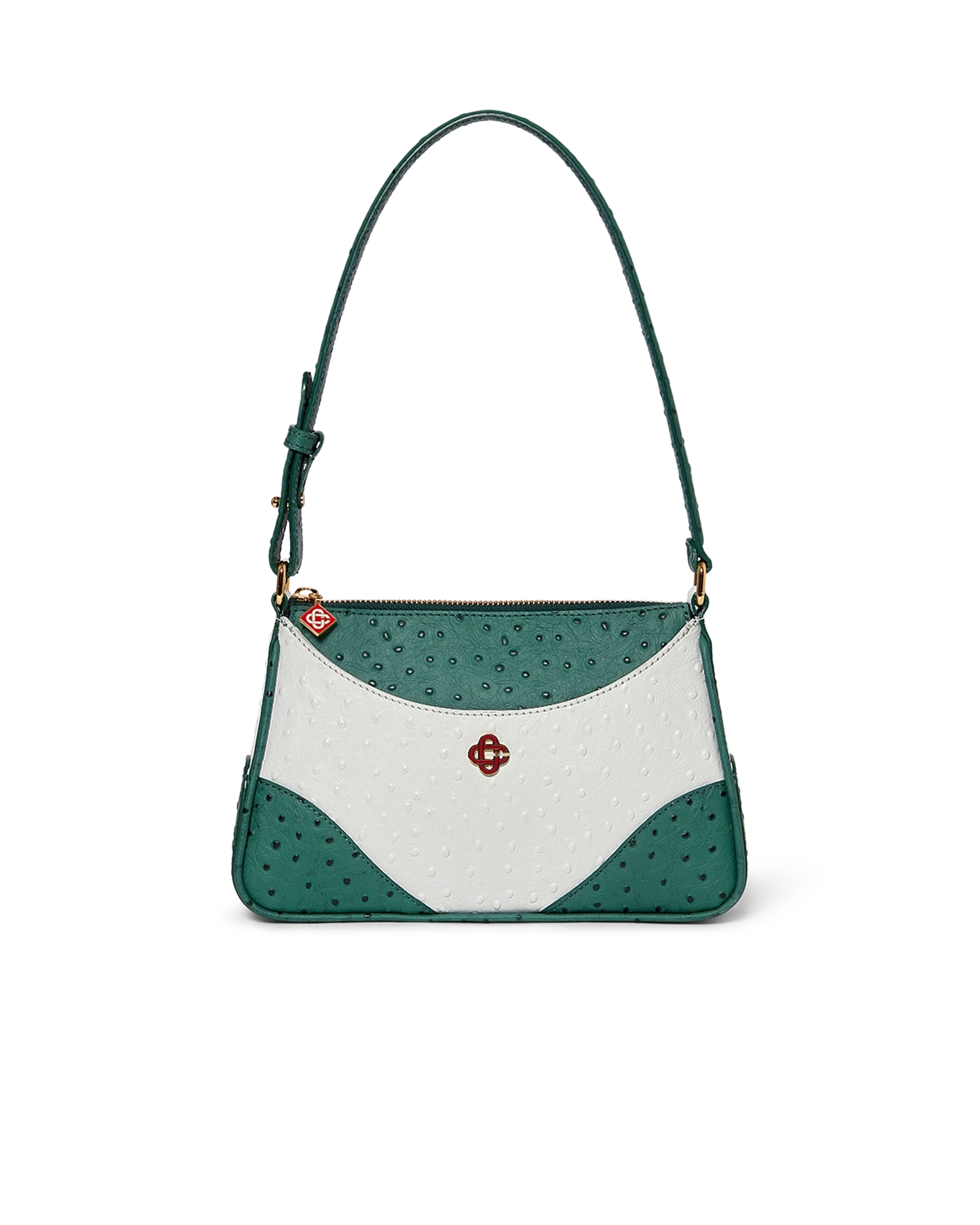White & Green Jeanne Pochette Shoulder Bag