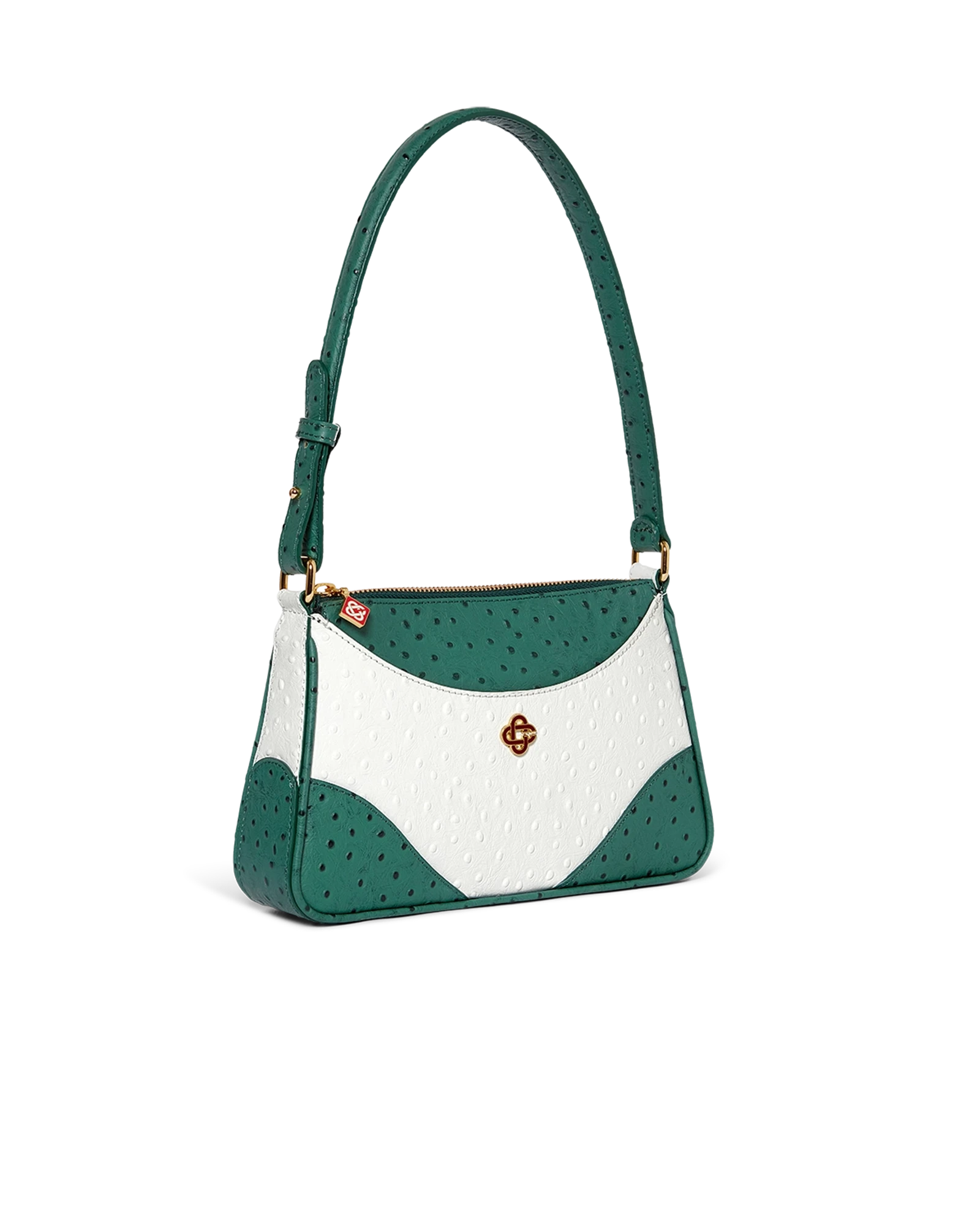 White & Green Jeanne Pochette Shoulder Bag - Image 5