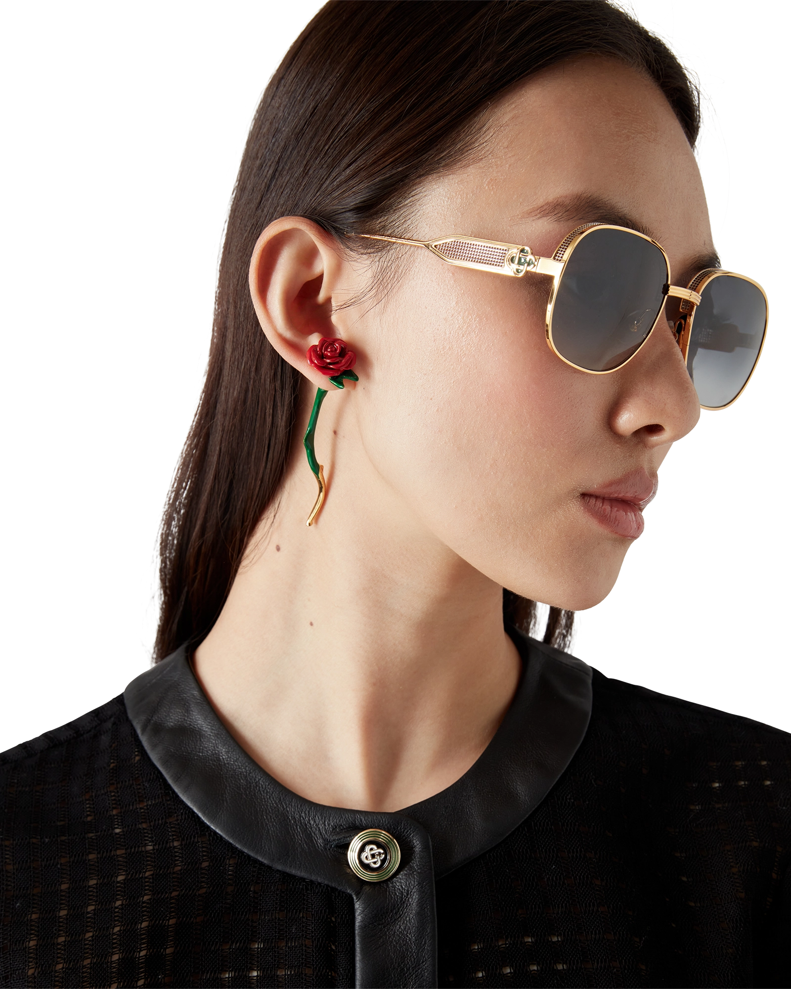 Rose Drop Earrings - Image 3