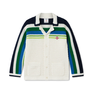 Children's Tennis Stripe Long Sleeve Knit Shirt