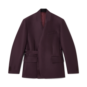 Blend Tailored Wool Silk Wrap Jacket