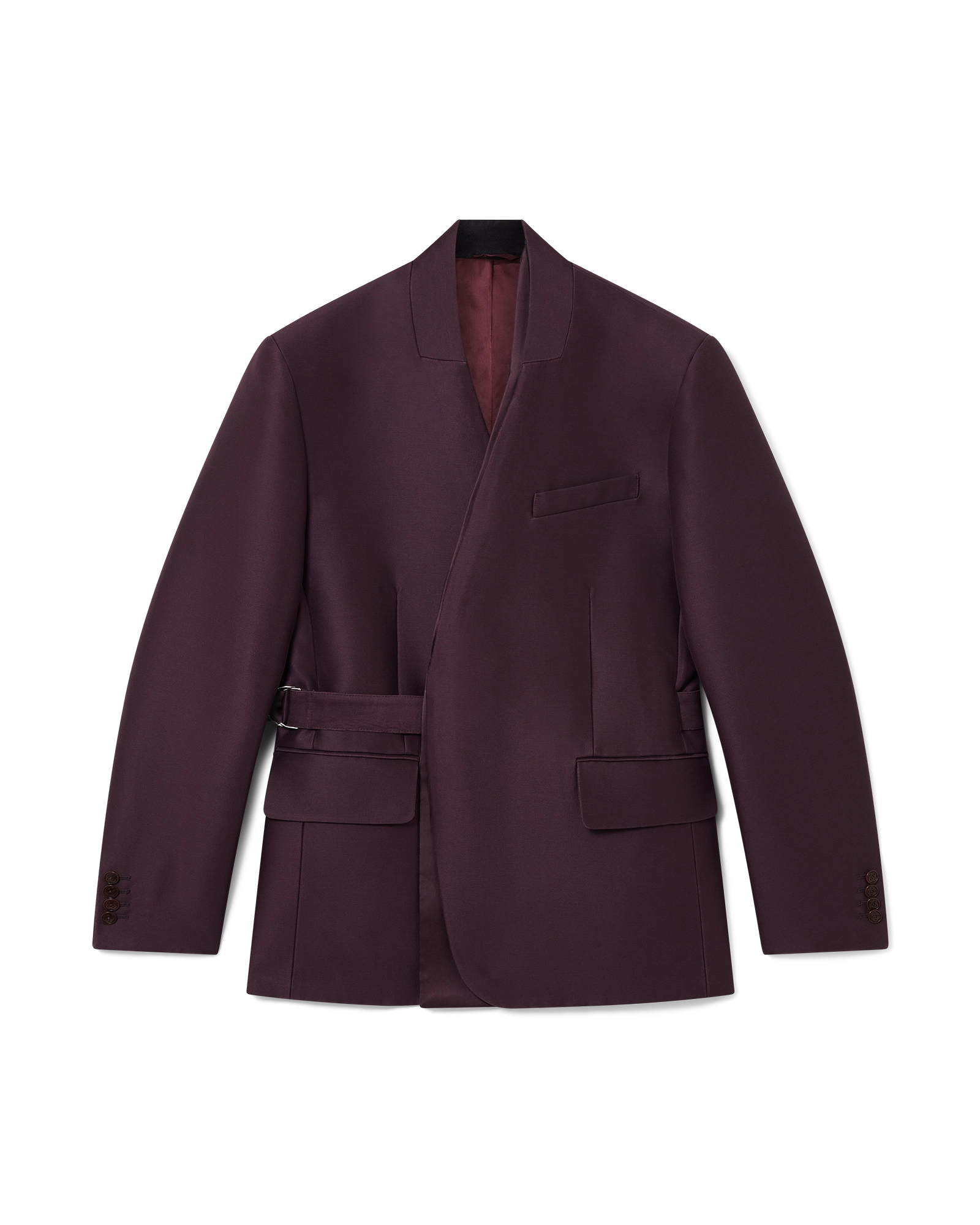 Blend Tailored Wool Silk Wrap Jacket
