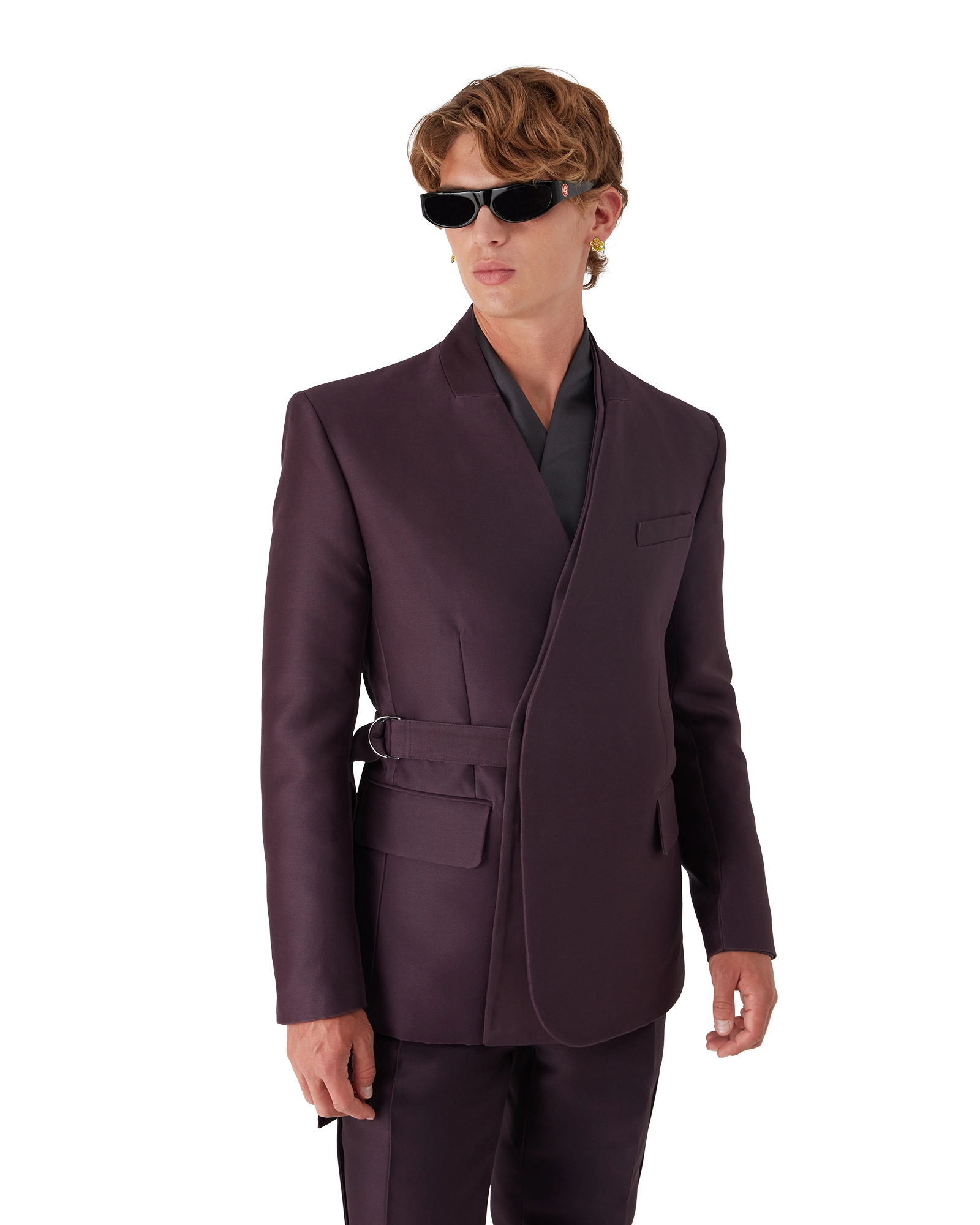 Blend Tailored Wool Silk Wrap Jacket - Image 4