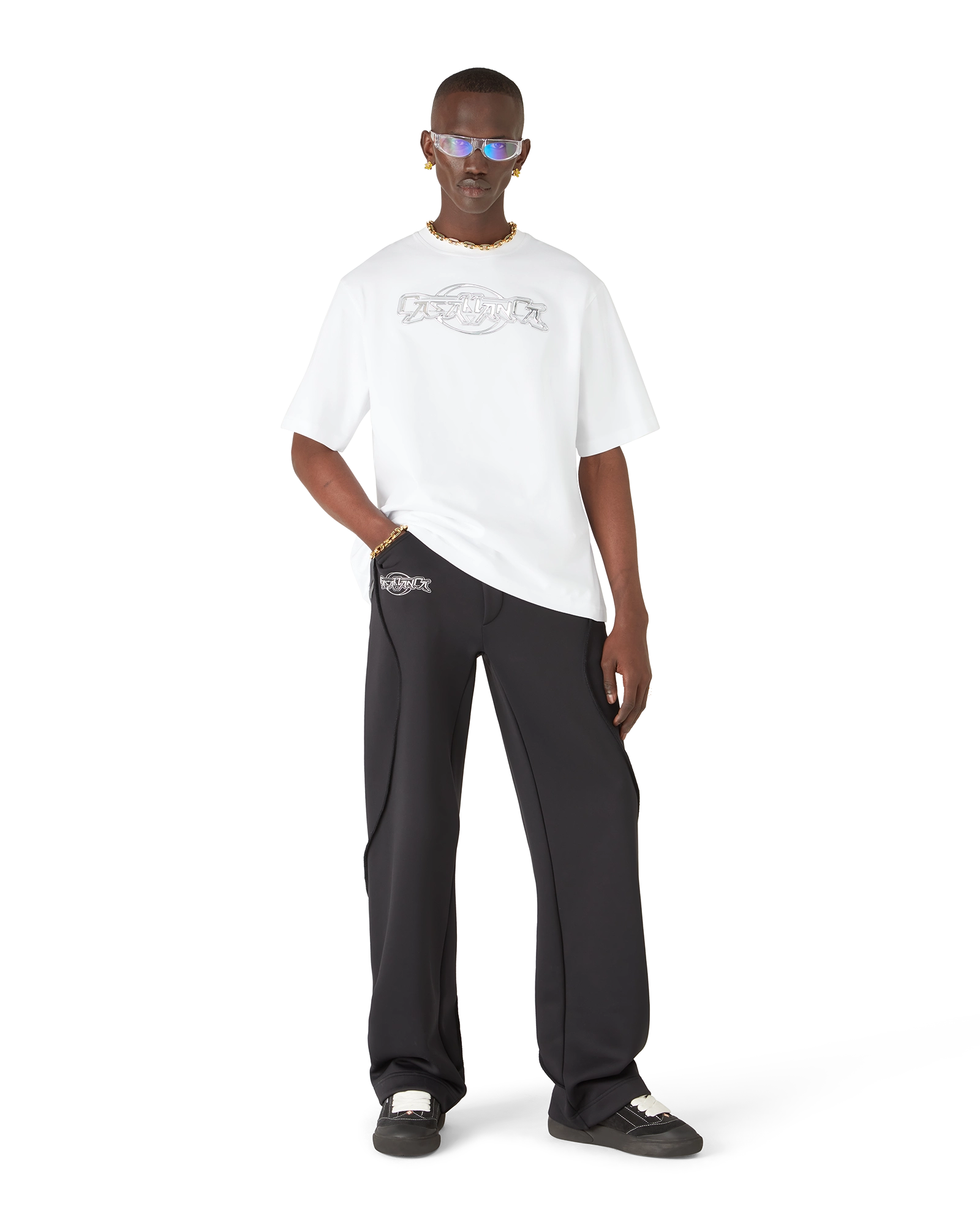 Casablanca Chrome Oversized Short Sleeve T-Shirt - Image 2