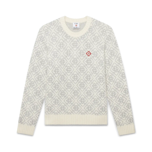 Silver Monogram Mohair Blend Crew Neck