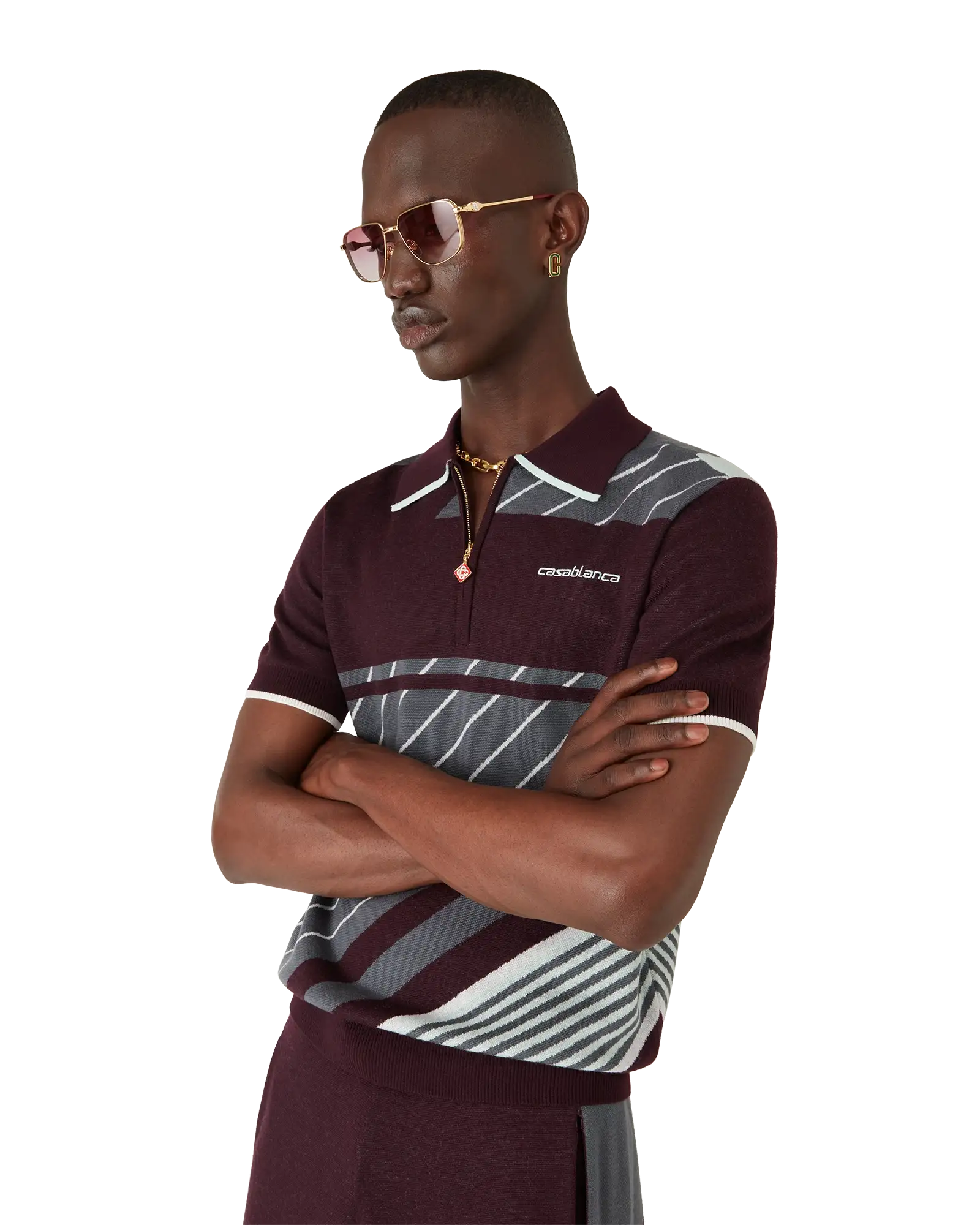 Merino Diagonal Tennis Polo - Image 3