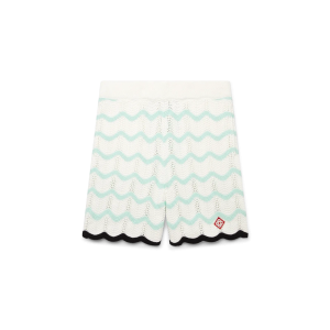 Gradient Wave Cotton Crochet Shorts