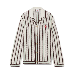 Striped Cotton Crochet Shirt