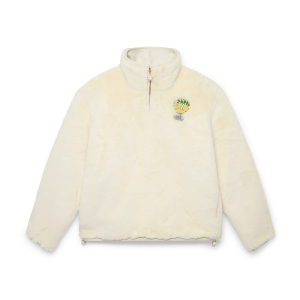 Tennis Mascot Quarter Zip Faux Fur Jacket