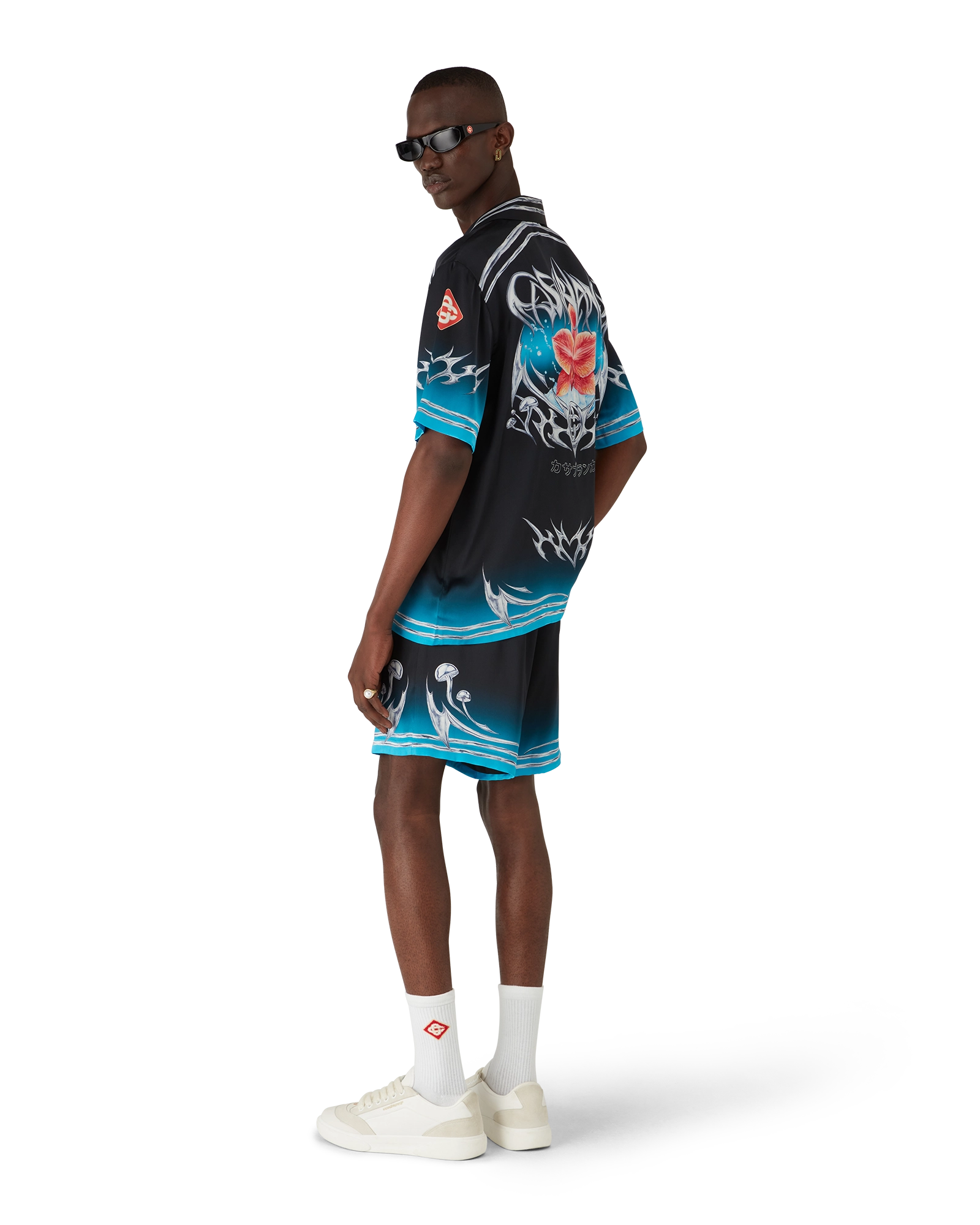 Blades Short Sleeve Silk Satin Shirt - Image 3