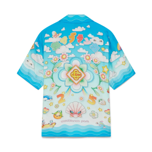 Kawaii Motif Short Sleeve Silk Twill  Shirt