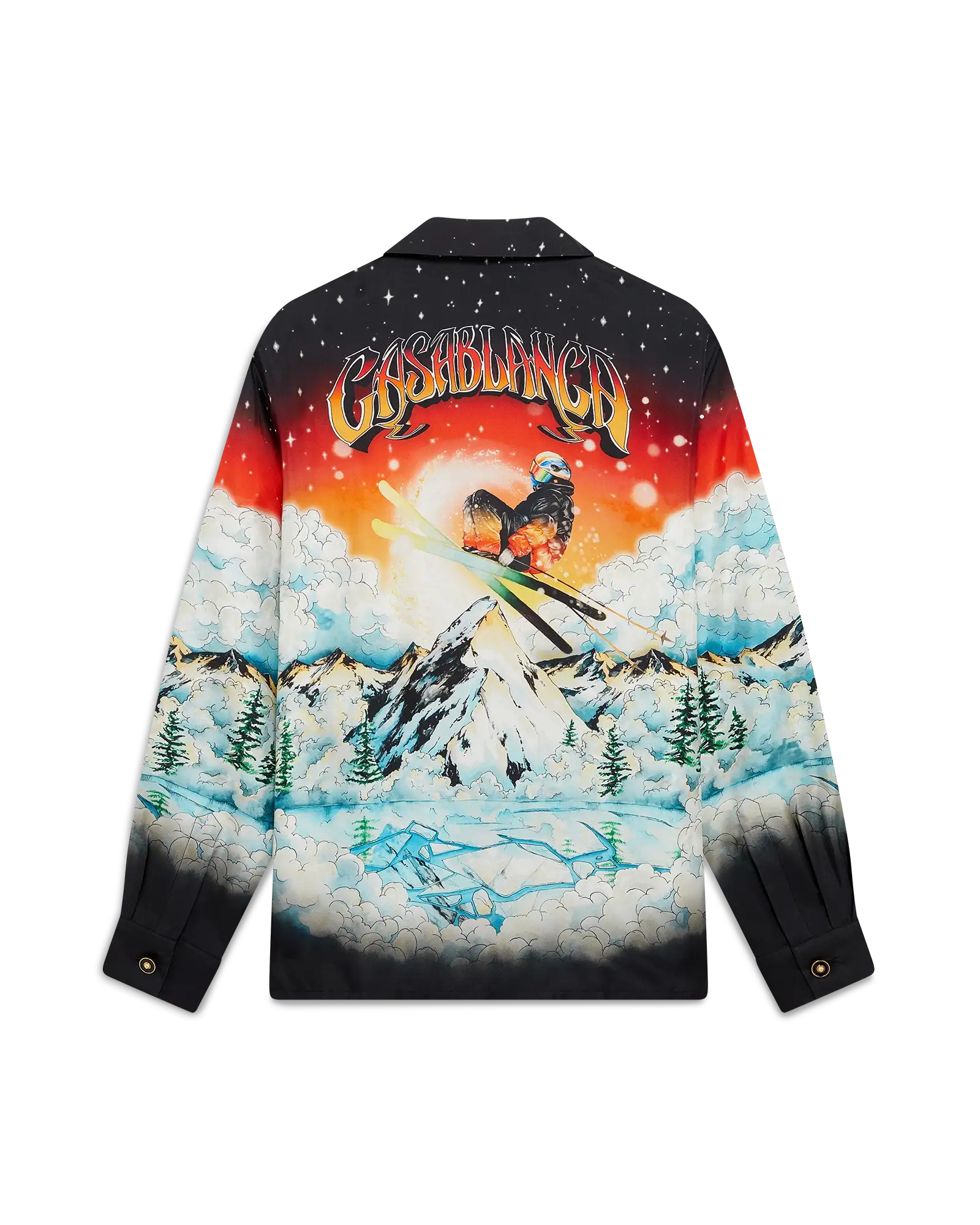 Ski Lake Long Sleeve Silk Twill Shirt