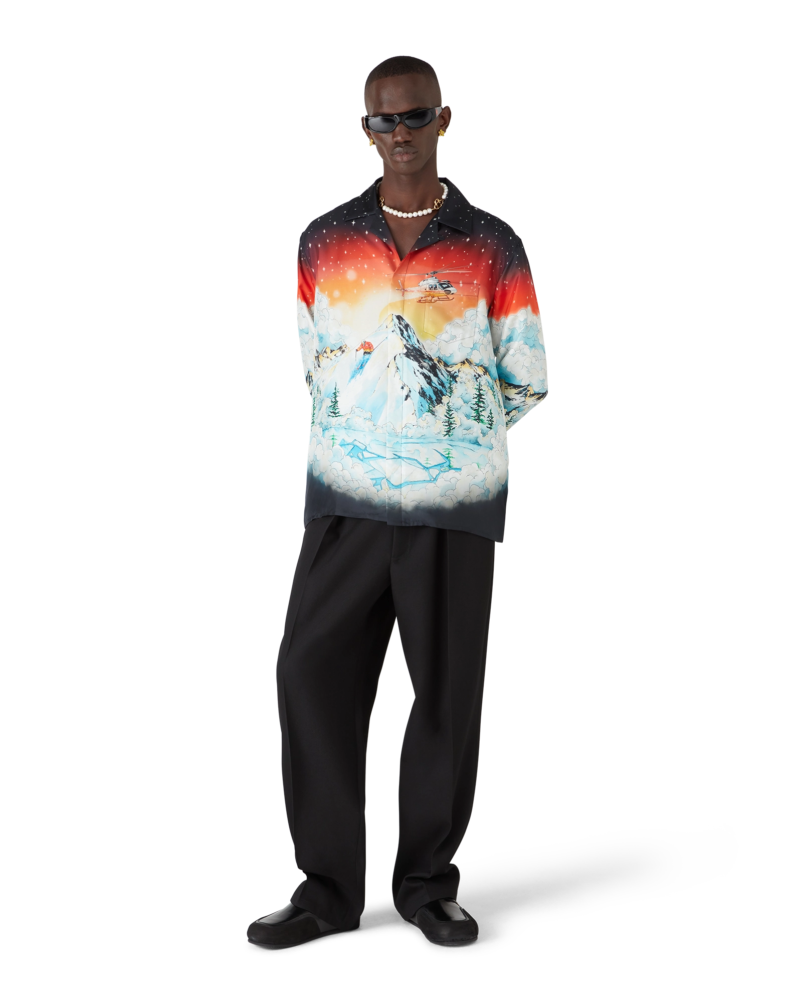 Ski Lake Long Sleeve Silk Twill Shirt - Image 2