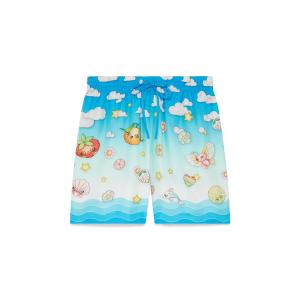 Kawaii Motif Silk Twill Shorts