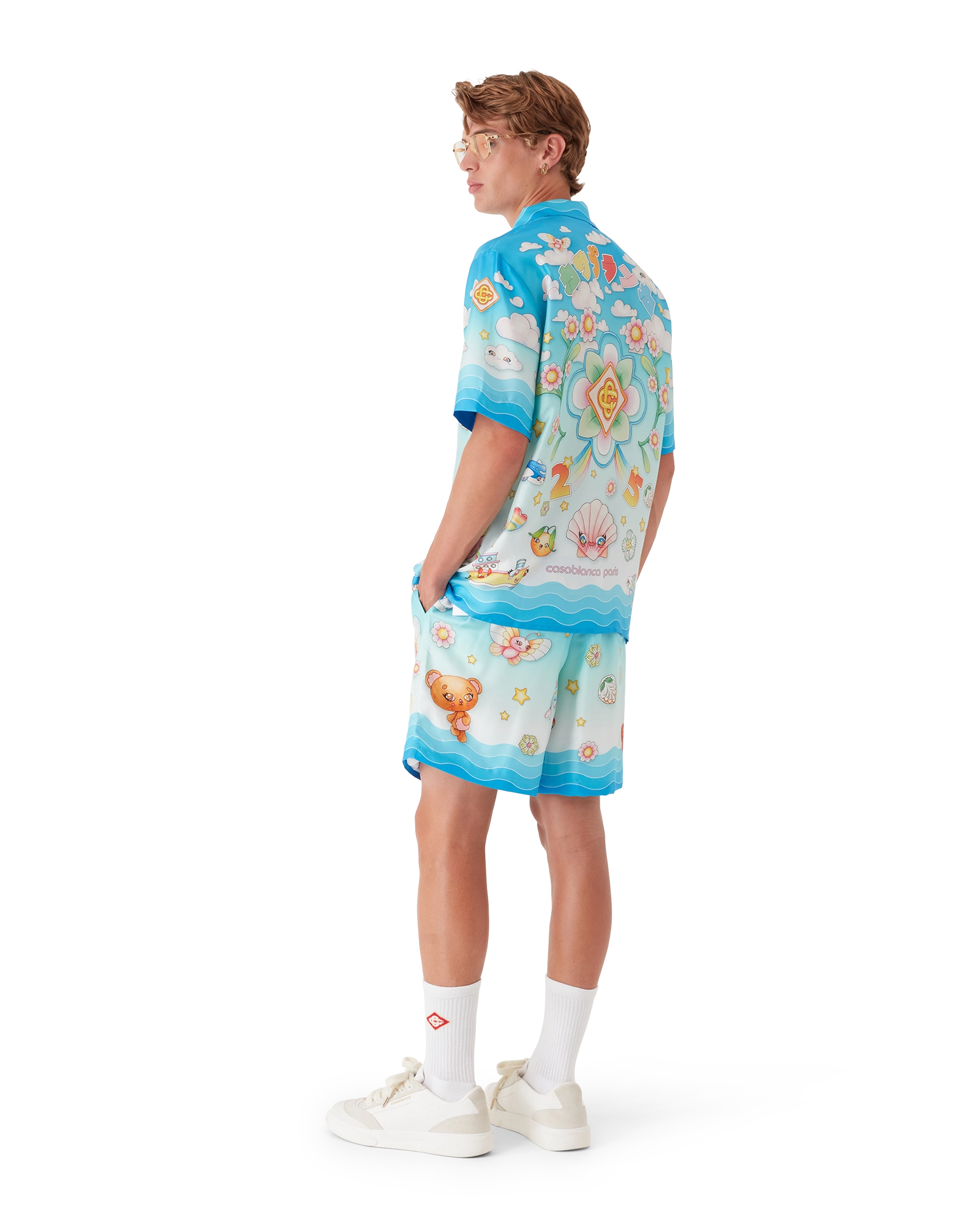 Kawaii Motif Silk Twill Shorts - Image 3