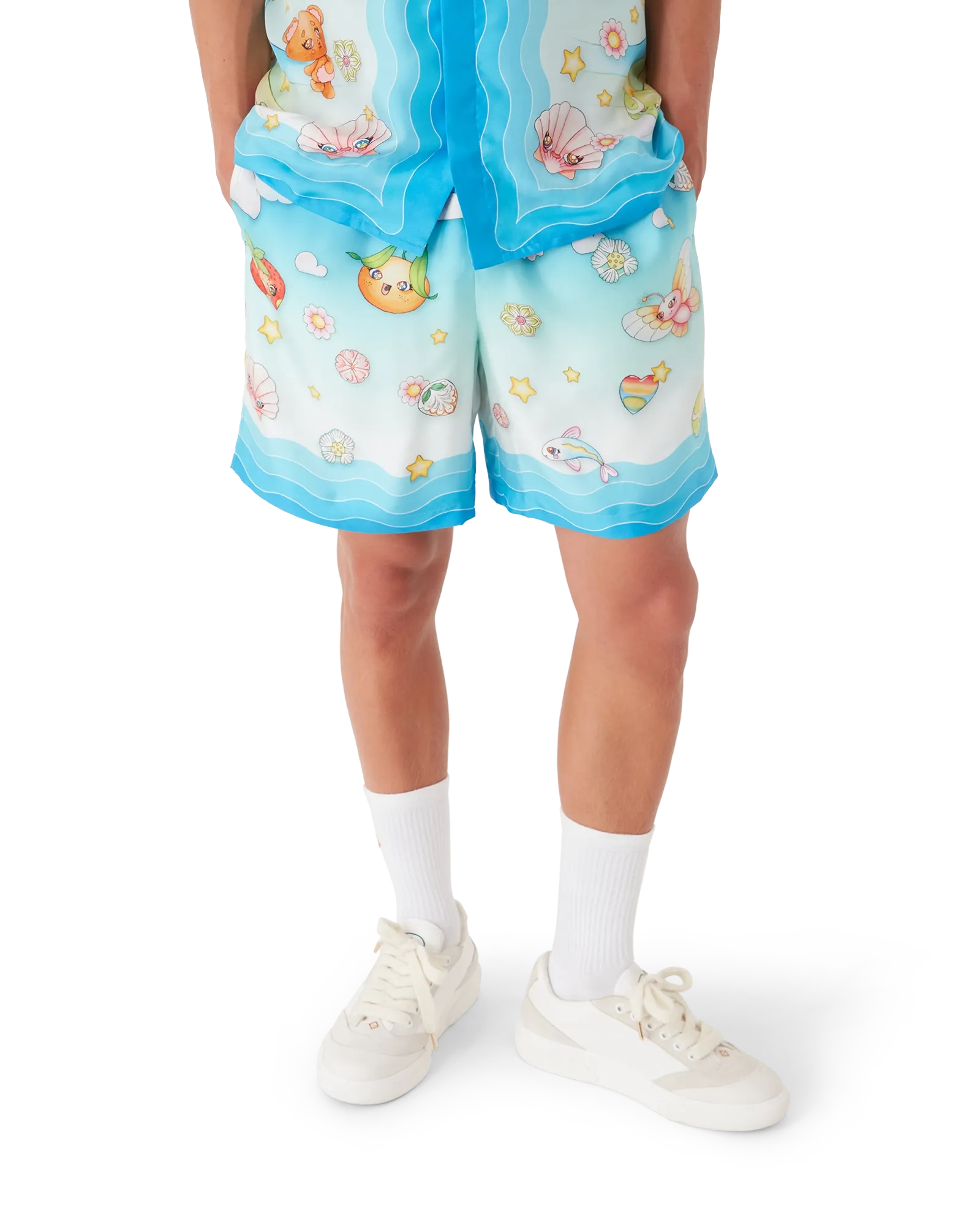 Kawaii Motif Silk Twill Shorts - Image 4